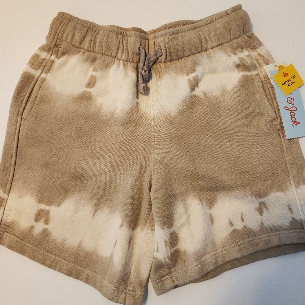 CAT & JACK - Boys Biege & White Tie Dye Draw String Shorts (NWT)
